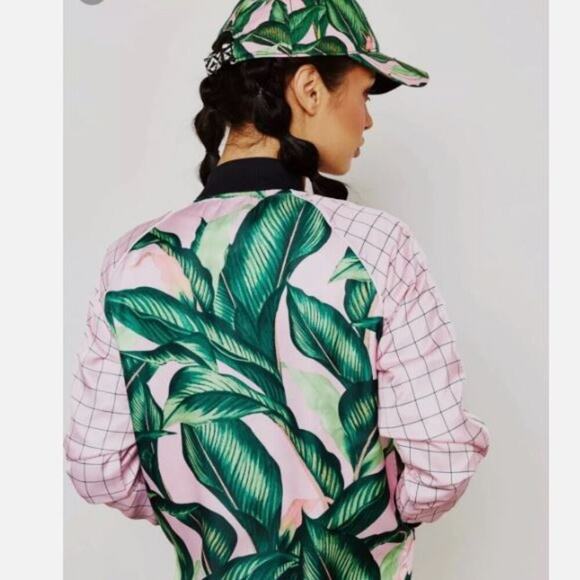 Adidas x FARM RIO Track Jacket XS Palm Leaf Print Tropical Superstar DH3071 - Picture 3 of 11